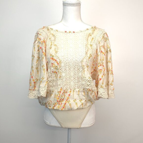 Intimately Free People Bali Tate Mixed Media Bodysuit in Cream Medium - Picture 4 of 14